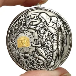 Movable Mechanism Holy Grail Coin Roman Booteen Hobo Nickel Wandering Removable Sword Magic Coin Collectible Christmas Gifts