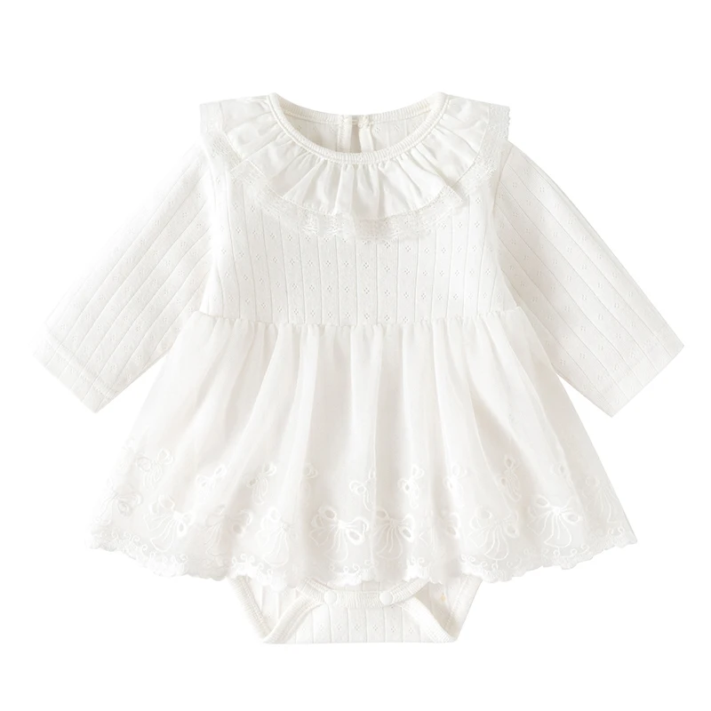 2025 New Autumn 0-24M Children Clothes Korean Style Climbing Suit Long Sleeved Cotton Solid Color Newborn Baby Girls Bodysuits