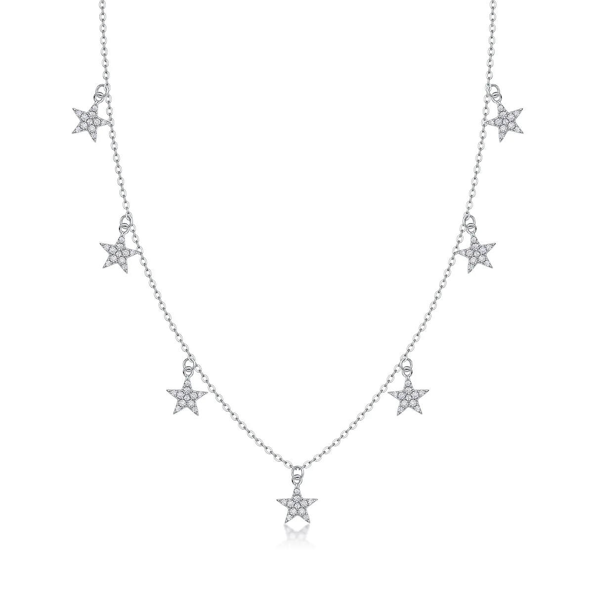 S925 silver moissanite star love pendant necklace, a cross-border bestseller in Europe, America, Japan, and South Korea, factory - Image 2