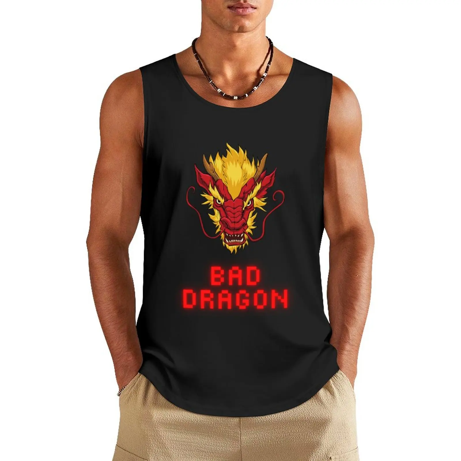 

Bad Red Dragon Tank Top gym clothing men fitness anime