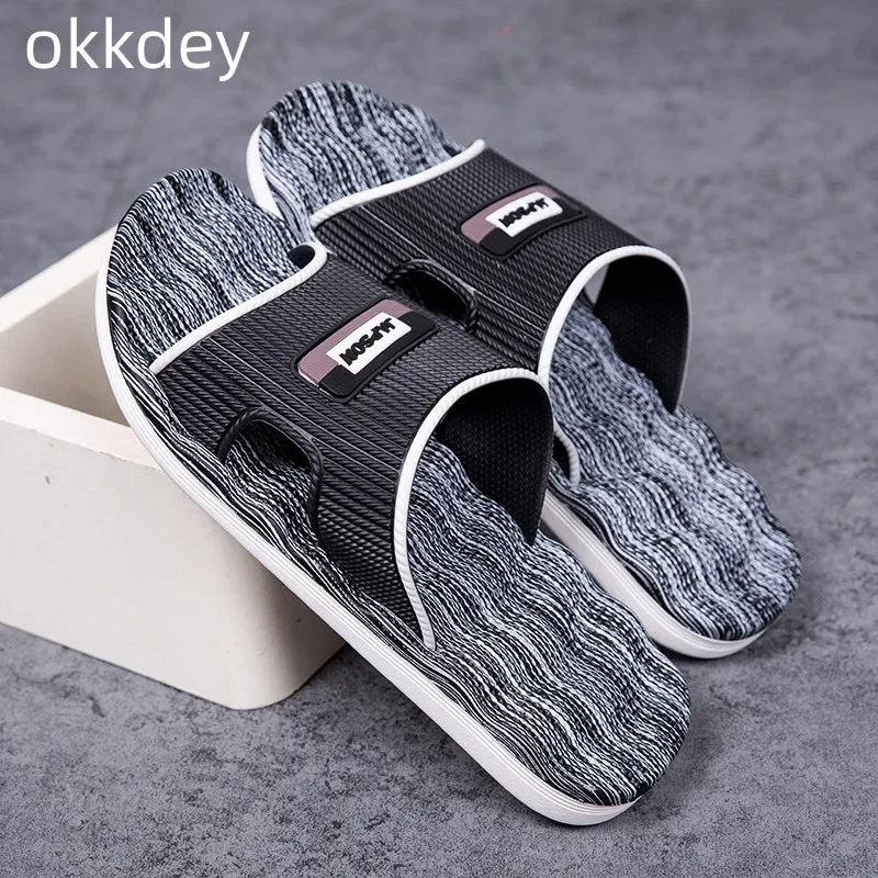 New In Slippers for Men Outdoor  Bathroom Anti Slip Breathable Bathroom Massage Lazy Slippers Spring Summer Main Push Slippers