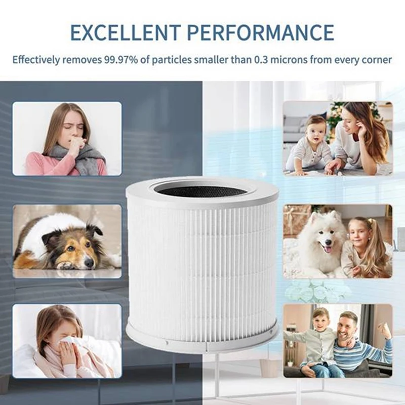 Air Purifier Replacement Filter For Xiaomi 4 Compact Smart Air Purifier H13 HEPA 3-Stage Filtration Activated Carbon