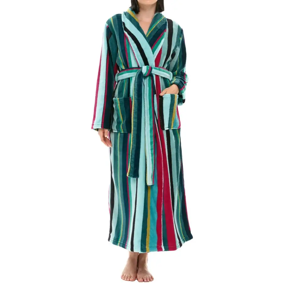 

Женский халат, длинный зимний халат из флиса, большие размеры