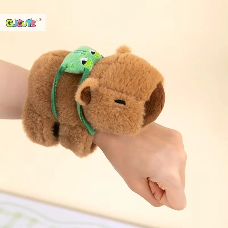 Kawaii Capybara Plush Doll Lying On The Hands Water Dolphin Doll Doll Doll Wrist Snap Ring Toys Plusish Toys