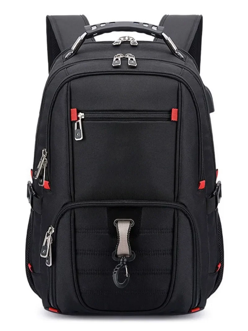 Large Capacity Men's Business Travel Laptop Backpack Double Shoulder Bag for Trip Tourism with Computer Compartment
