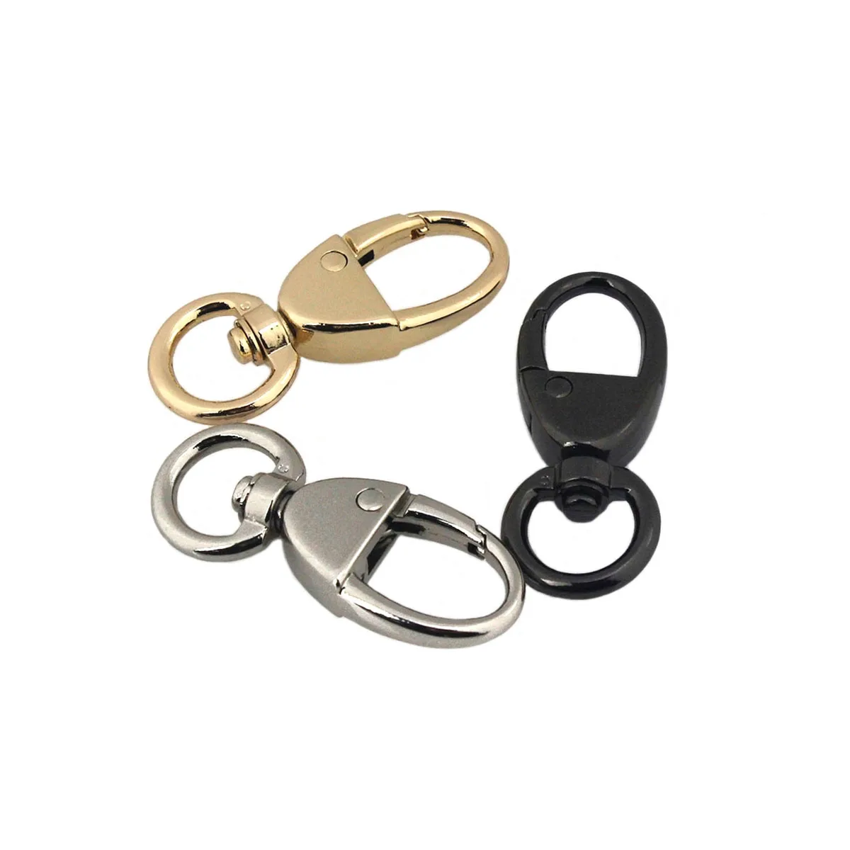 1pcs Metal New Style Swivel O-ring Eye Snap Hook Trigger Clasps Clips for DIY Leather Craft Bag Strap Belt Webbing Keychain 12mm