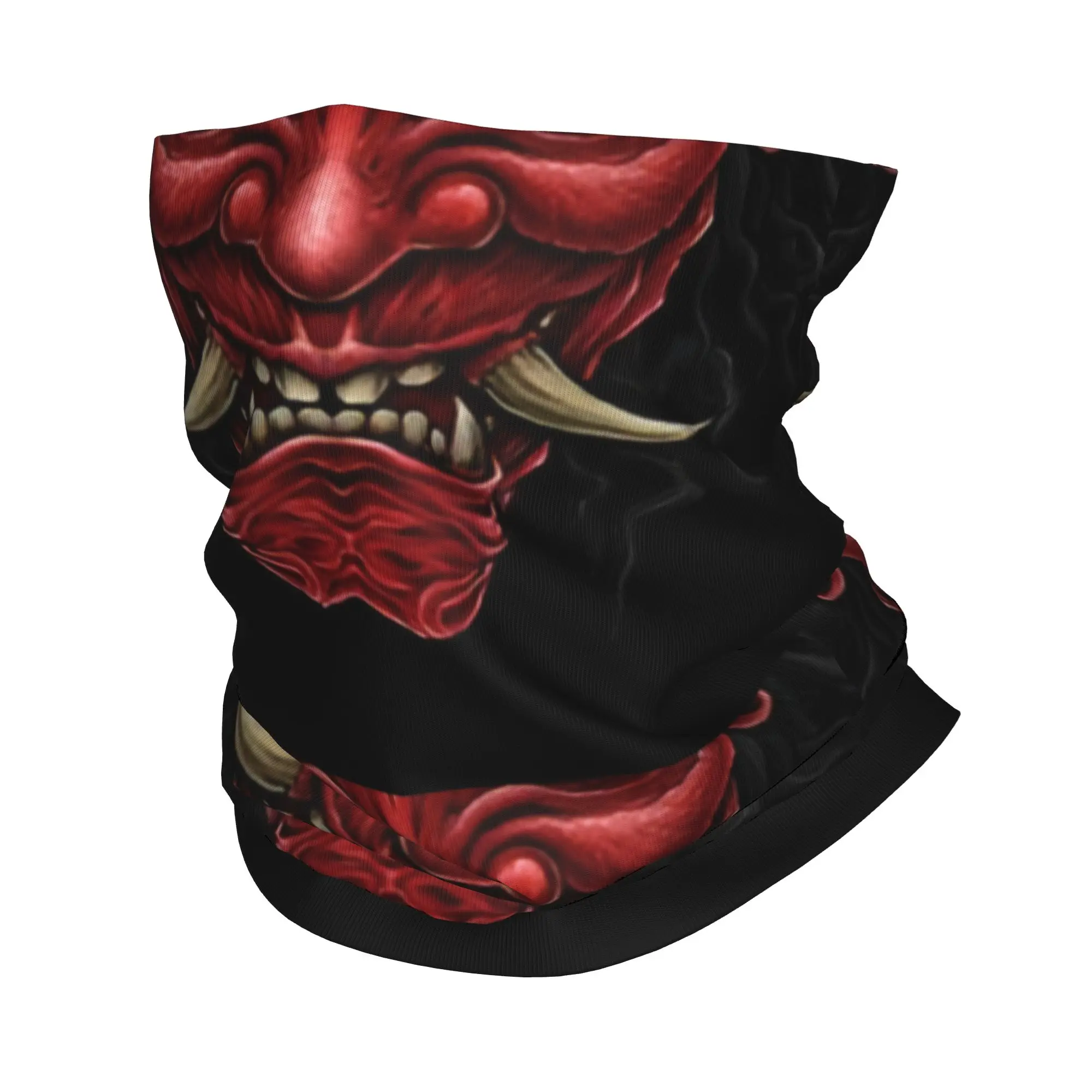 

Custom Samurai Oni Demon Neck Gaiter Women Men UV Protection Winter Japanese Vaporwave Ronin Bandana Scarf for Cycling