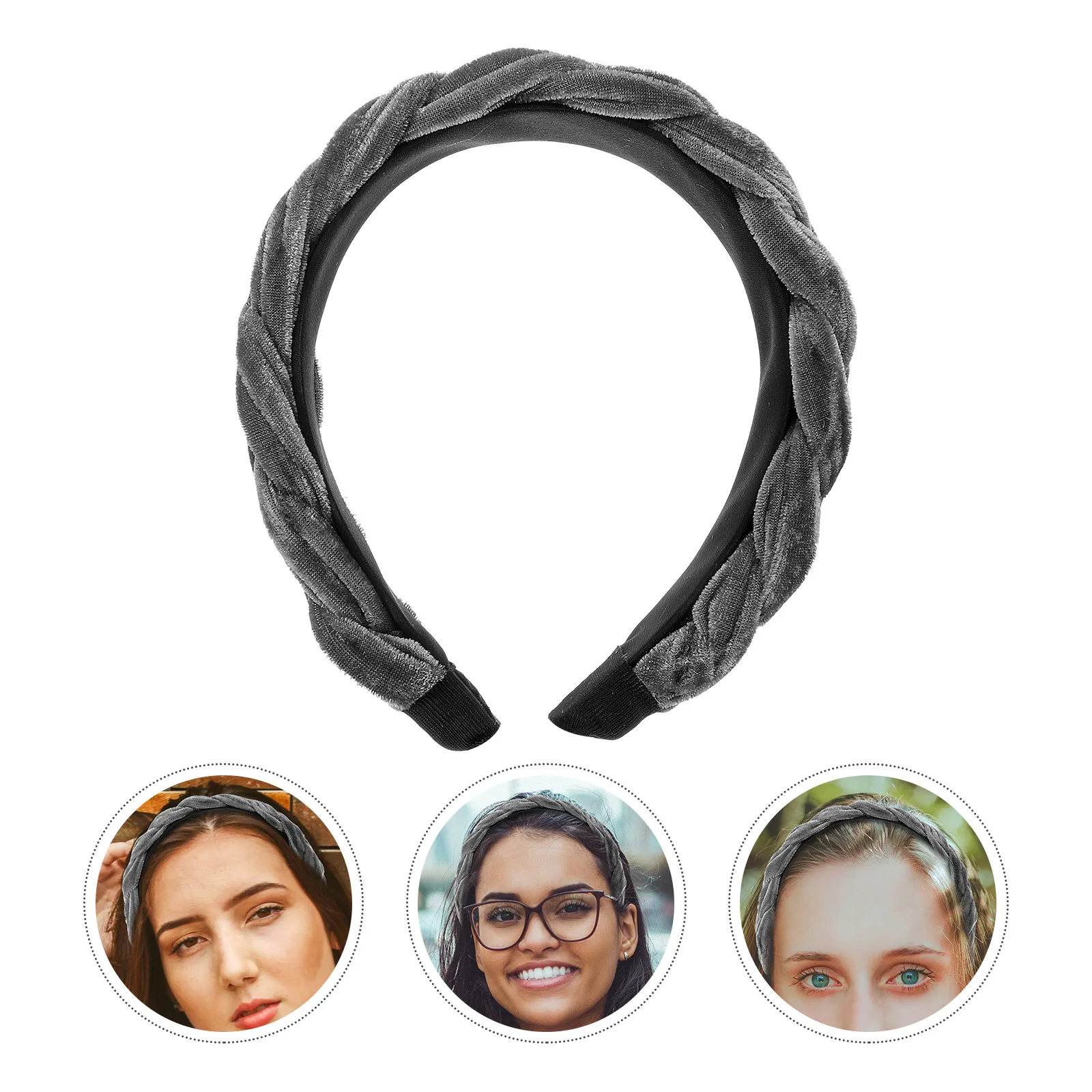 

Wide Woman Woman Hair Accessory Hair Accessory Wine Red Hairband Braided Design Durable Comfortable Lightweight