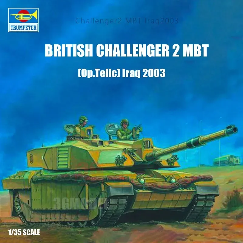 Комплект собранной модели Trumpeter 00323 British Challenger 2 Iraq 2003, главный боевой танк, масштаб 1/35.