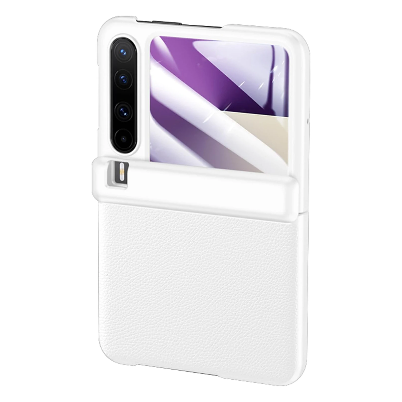 

For Huawei Pura X Leather Case HD Tempered Glass Screen Protector Hinge Full Wrap Anti-Drop Business Style Cover for Women Men