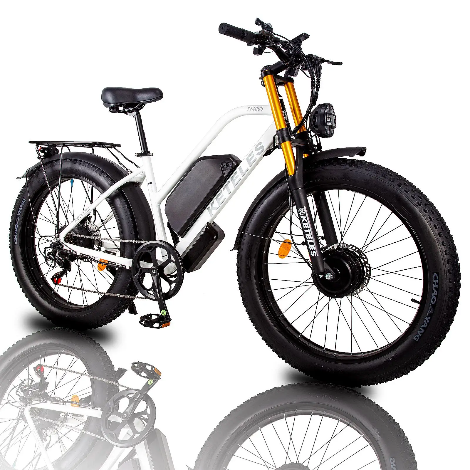 2000w Dual Motor 23ah E-bike KETELES Brushless 30MPH Aluminium Alloy 26 inch Hydraulic Disc Brake with Power Cut-off Feature