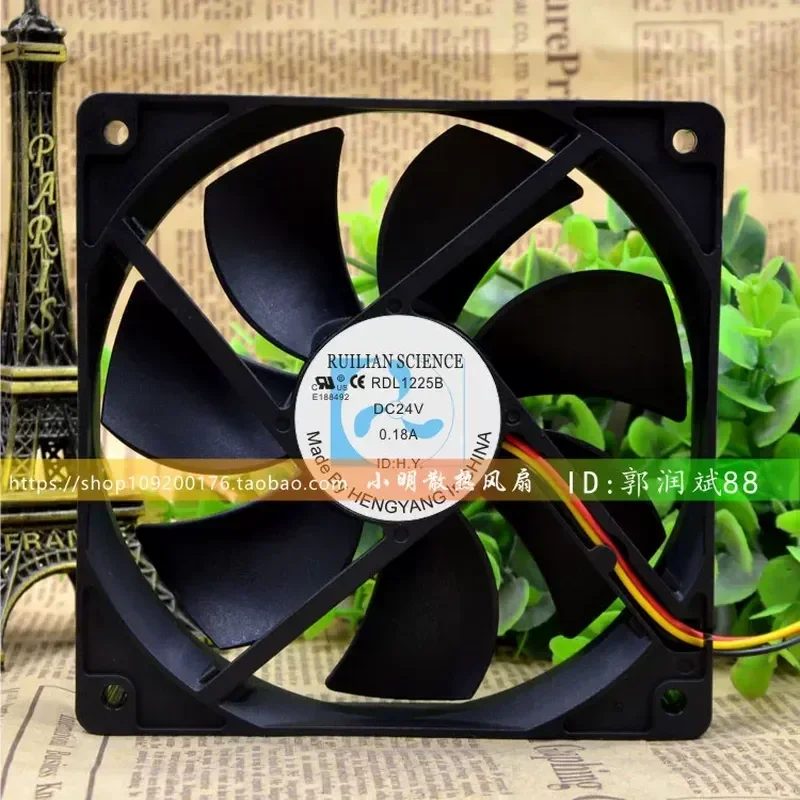 for RUILIAN SCIENCE RDL1225B 24V 0.18A 12025 Silent Chassis Fan