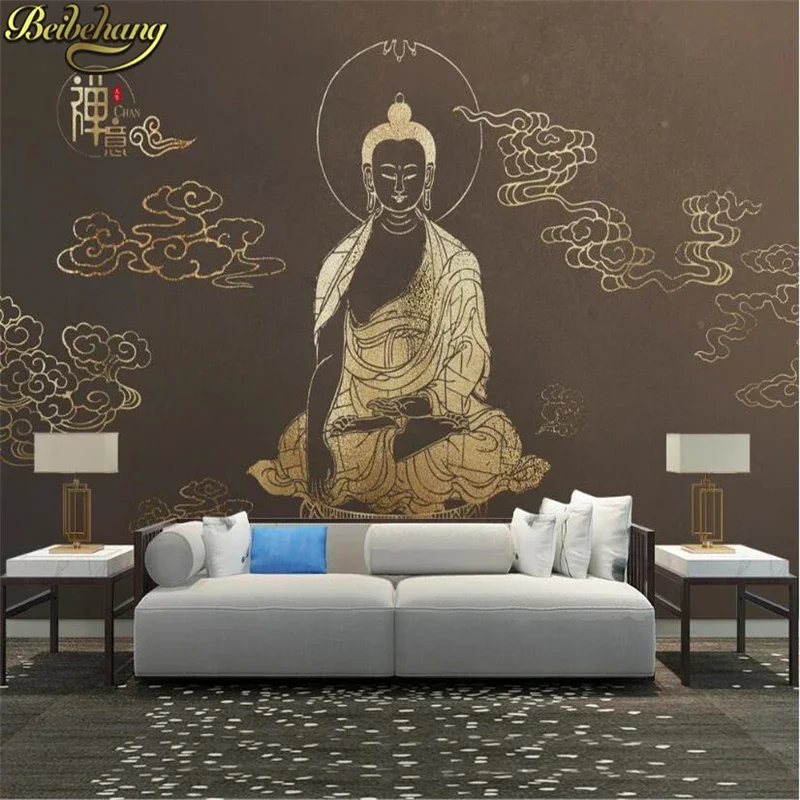 Custom 3D wallpaper living room decoration Indian Buddhist Shakyamuni photo mural wallpaper for wall papers home decor Stickers