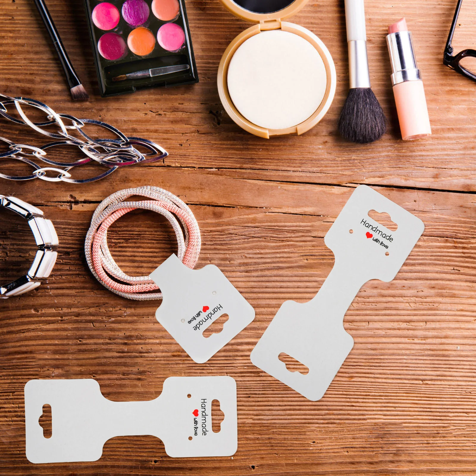 

100Pcs Bracelet Display Cards Sturdy Kraft Paper Jewelry Tags for Necklace Ring Keychain Professional Display Solution