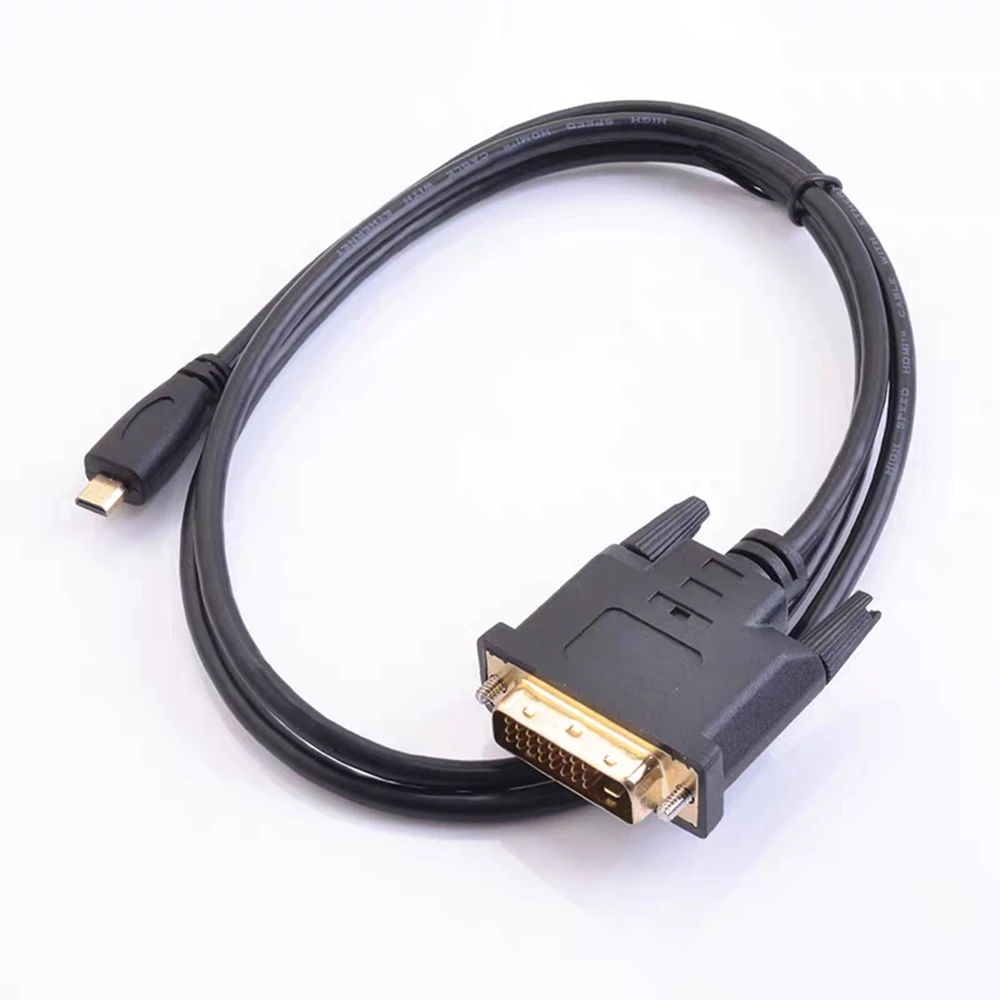 

1.8MAux Cable Micro HDTV Compatible Plug to DVI 24 1 Micro-HD to DVI High Speed Transfer Rate Conversion Line Strong Flexibility