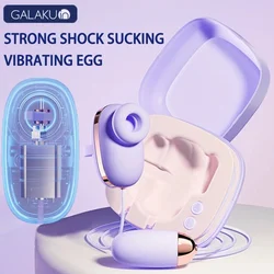 GALAKU 10 Modes Silicone Sucking Vibrating Egg G-Spot Vibrator For Women Masturbation Clit Massage Oral Sex Toys