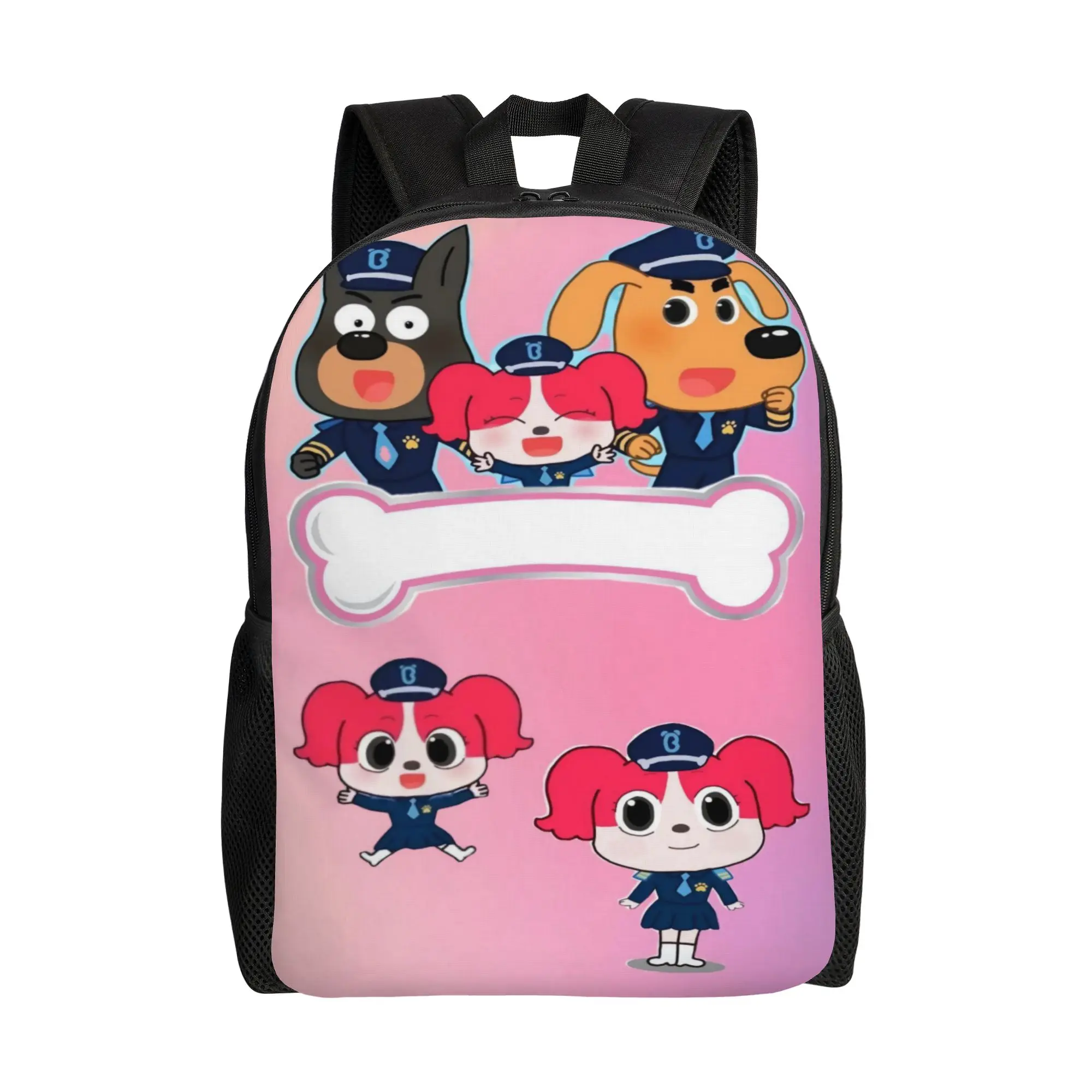 Sheriff Labrador Cartoon Animation Backpack  Boy Polyester Hiking Backpacks Lightweight Streetwear High School Bags Rucksack