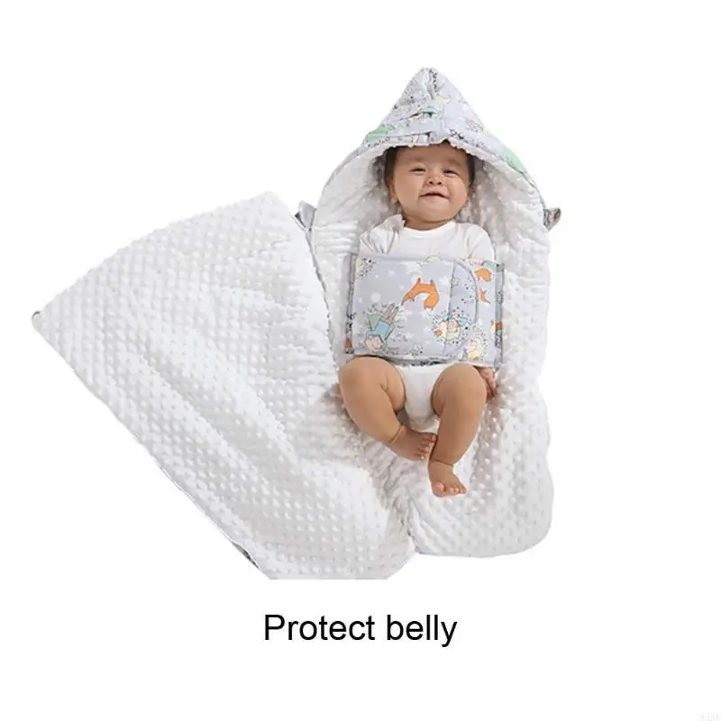 

95AE Baby Hooded Sleeping Bag Warm Thicken Newborn Sleepsack Footmuff Winter Windpfoof Envelope Blanket