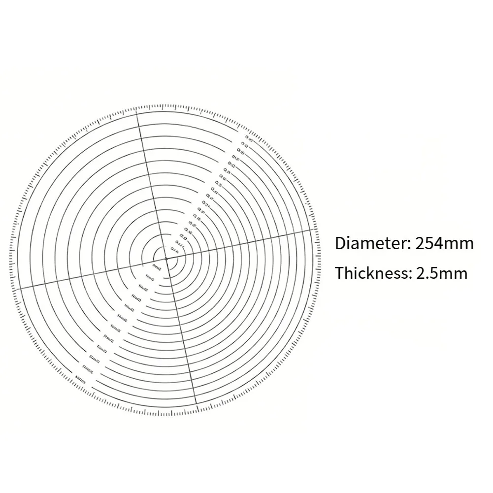 Clear Circular Measuring Tool for Center Identification on Round Materials Used in Carpentry Crafting and Modeling