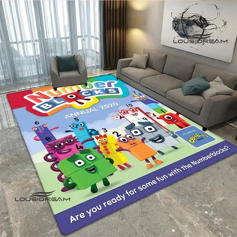 N-Number-Blocks cartoon printed carpets non-slip carpet living room bedroom area rug bedroom decoration birthday gift