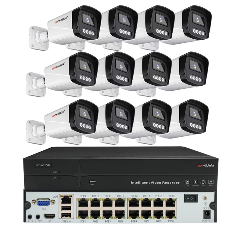 12ch POE 4MP أنظمة المراقبة طقم المراقبة بالفيديو أنظمة المراقبة عالية الجودة