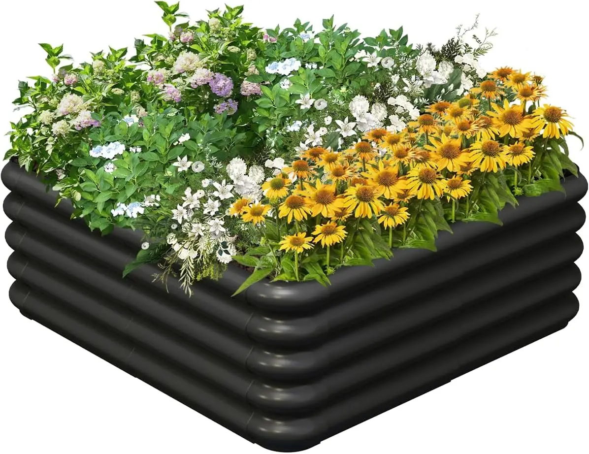 

Raised Garden Bed Kit for Outdoor, PP Material Planter Boxes 3.0x3.0x1.0ft, Large Garden Box Flower Bed with Easy Assembly, Gard