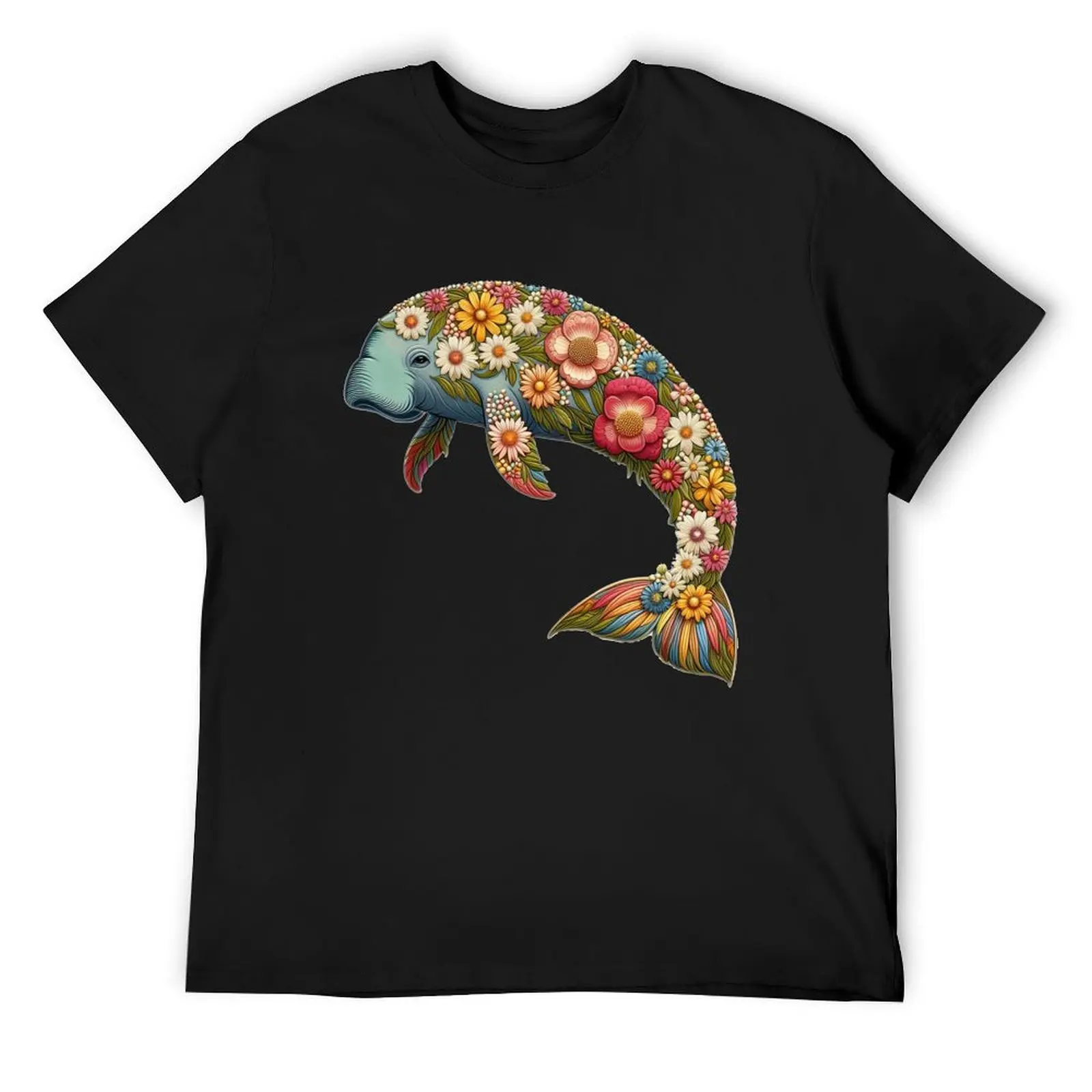 

Flower Retro Dugong T-Shirt Luxury man Personalized t-shirt vintage clothes mens clothes