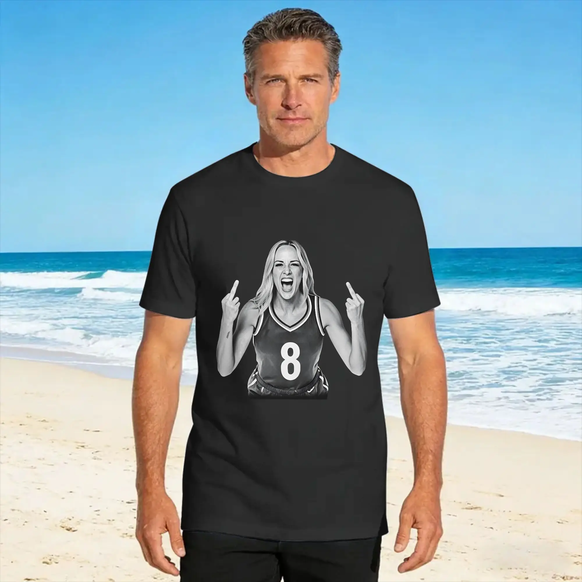 Harajuku T Shirt Sophie Cunningham Retro 70s Middle Finger 100% Cotton T-Shirts  Fashion Tee Shirt for Men's Short Sleeve Tops
