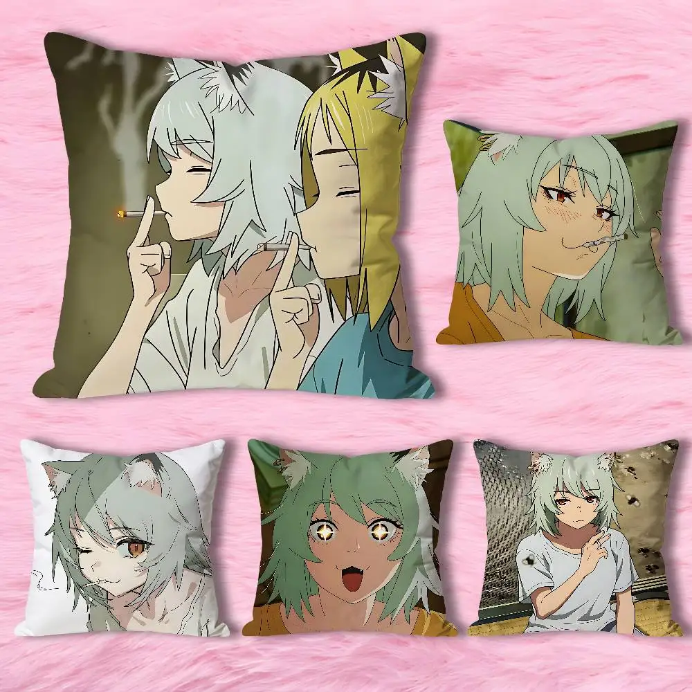 Cute C-Chainsmoker C-Cat Anime Celebrity Merchandise All-Match Printed Pillow Case Sofa Car Office Room Decoration Protector