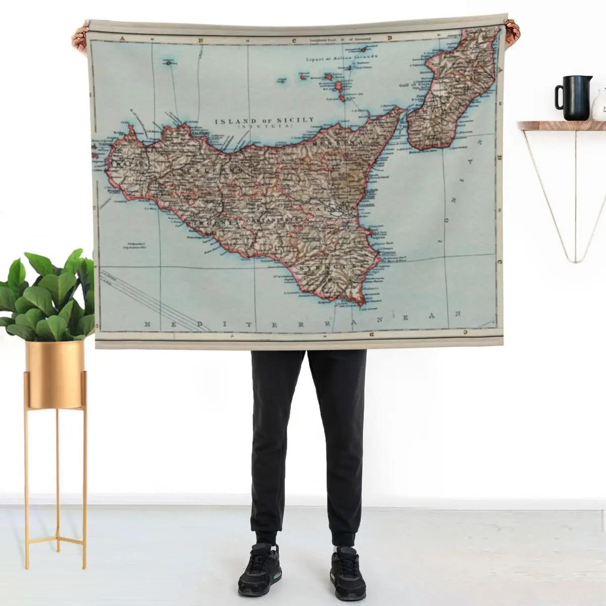 Vintage Map of Sicily Italy (1900) Throw Blanket christmas gifts Baby For Sofa Thin Picnic Multi-Purpose Comforter Blankets