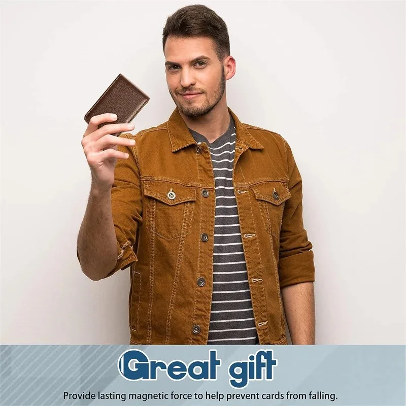 PU Leather Business Card Wallet  Case Pocket Business Name Card Holder with Magnetic Shut Credit Card ID