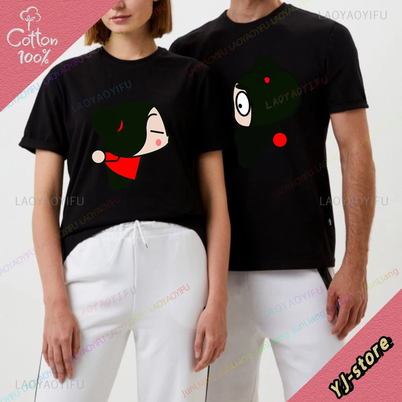 Pucca and Garu Tops Couple Vintage Lovers Graphic Oversized -shir T Shirt for Men Clothing 100% Cotton Y2k Top Women Funny Gifts