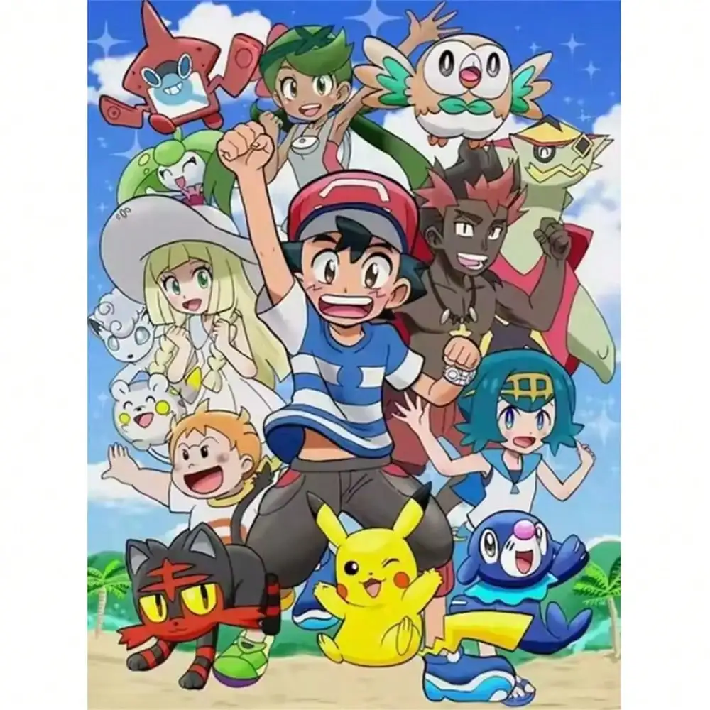 일본 애니메이션 주변기기 빈티지 포켓몬 포스터 피카추 이브이 겐가 벽 예술 캔버스 그림 현대적인 방 장식 그림 선물