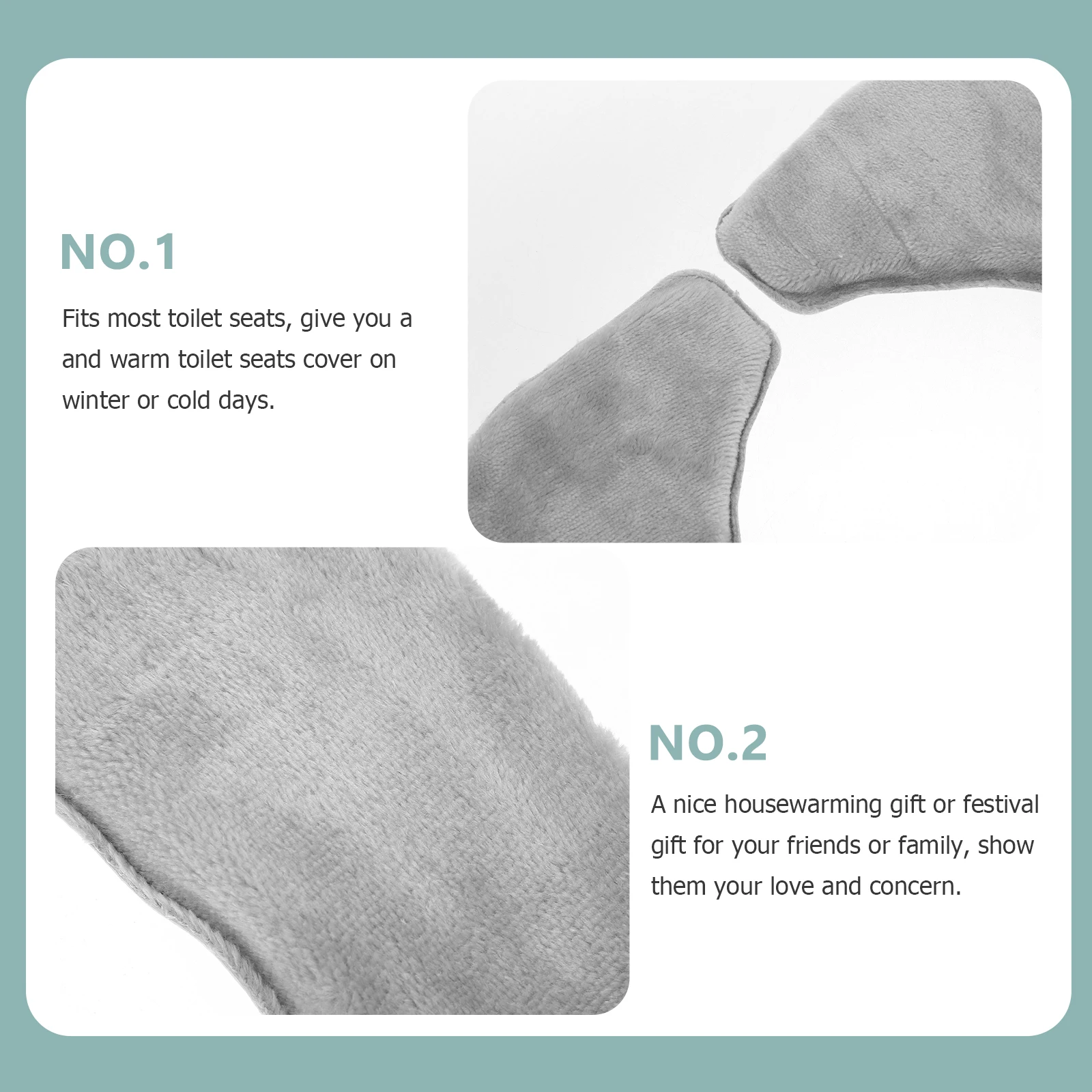 

1 Pair Universal Seat Cushion Washable Reusable Flannel Self Adhesive Waterproof Thickened Portable Toilet Cover Mat For