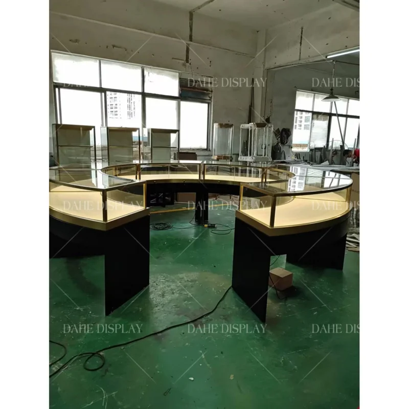 

Customize.Round Beautiful Jewelry Shop Glass Display Jewellery Display Cabinet Shopping Mall Kiosk
