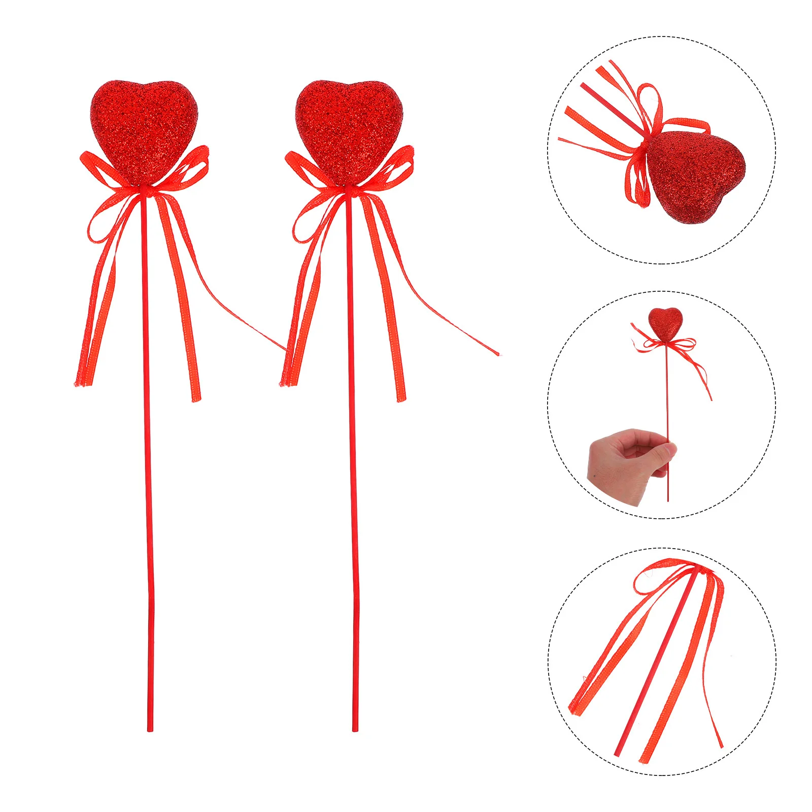 

10Pcs Glitter Heart Picks Foam Sticks Valentines Party Decorations Wedding Floral Cake Cupcake Centerpiece Decorative