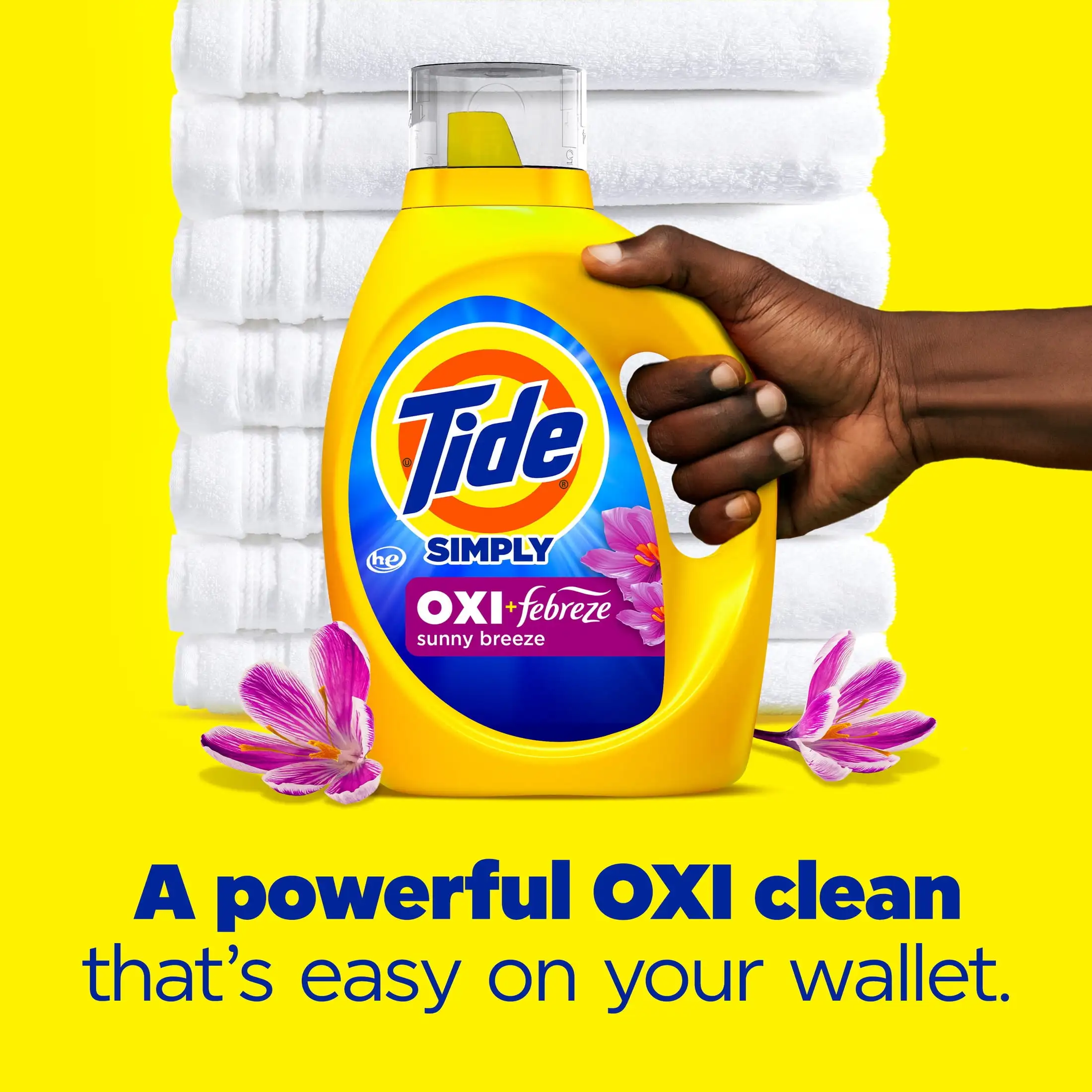 

ICUTE-Tide Simply Laundry Detergent Liquid, Oxi Boost + Febreze Odor Defense, Sunny Breeze Scent, 31 fl oz, 22 Loads