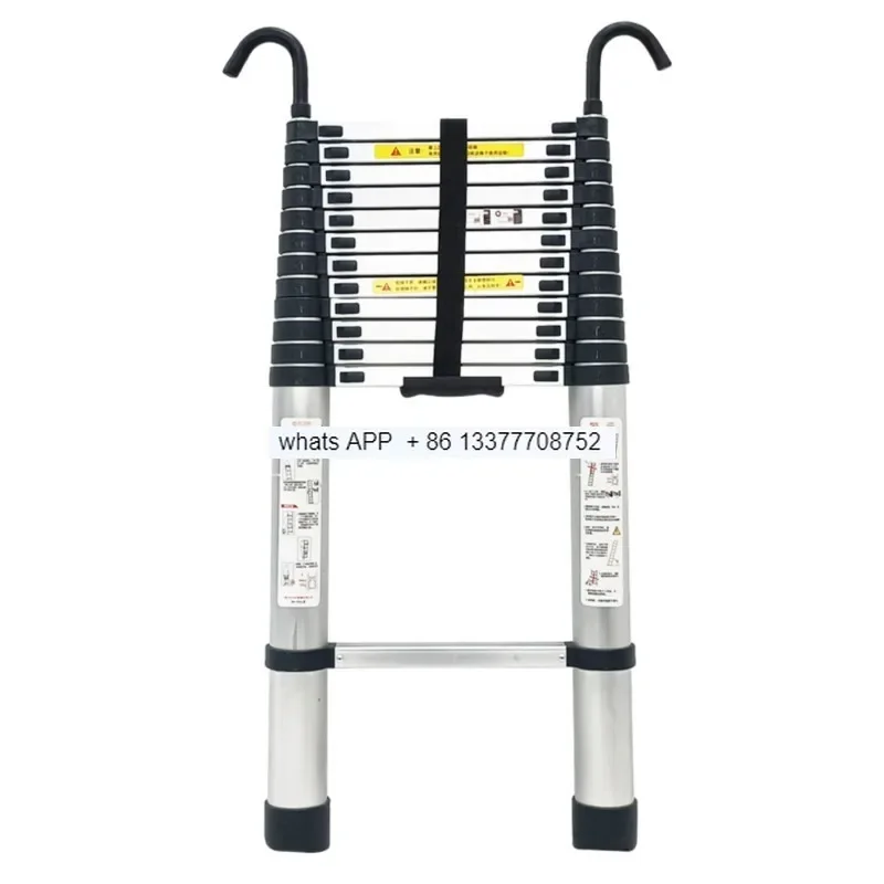 

2M 2.2M 2.6M Aluminum Alloy Ladder Portable Telescopic Household Folding Lifting Hook Pedal Single Ladder Indoor And Outdoor