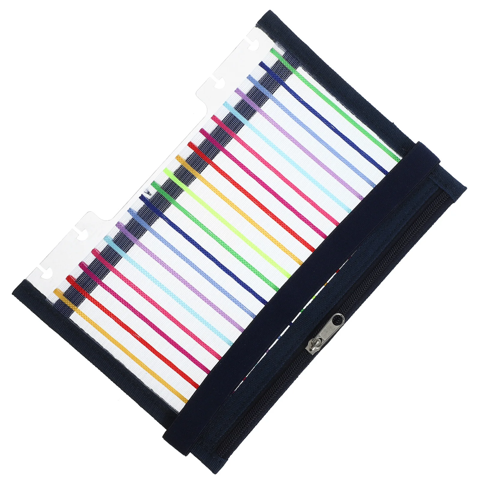 

B6 Notebook Storage Zipper Bag Transparent Mushroom Hole Design Plastic Mesh Fabric Multiuse Organizer Loose Leaf