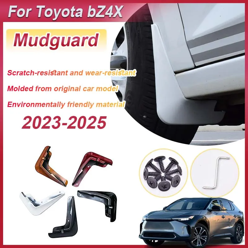 

4PCS Mudguards For Toyota bZ4X Accessories 2025 2023 2024 Painted Front MudFlaps Splash Cover Rear Fender Flares Car Accessories
