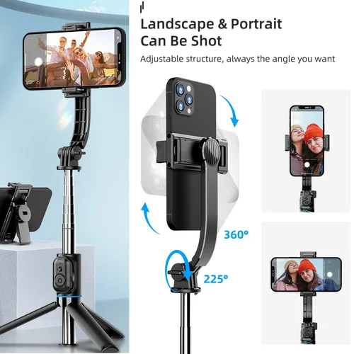 Imagen 2 del producto Palo de Selfie para iPhone Phone, palo de Selfie extensible de 42 ""y soporte de trípode con control remoto Bluetooth para grabación de vídeo Vlog de viaje
