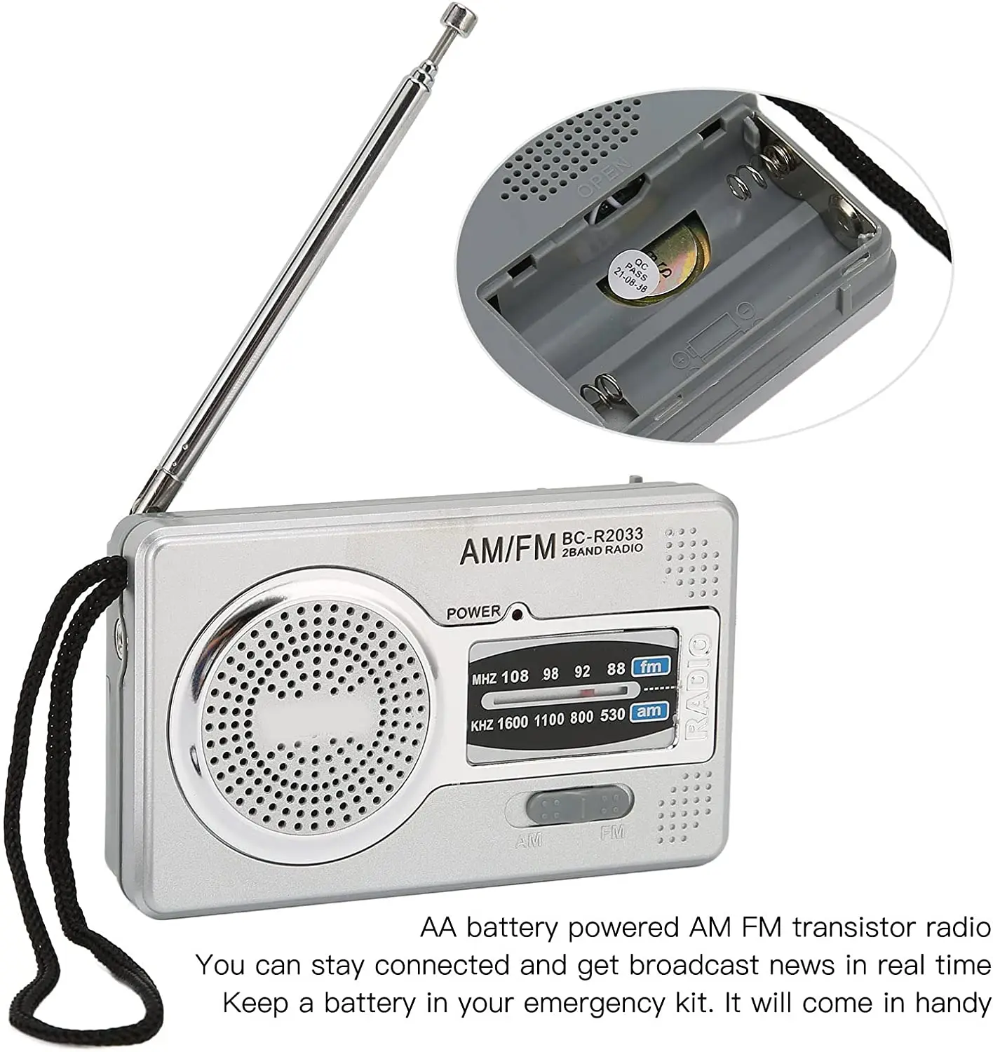 AM FM Transistor Radio,Portable Pocket Mini Radio Pocket Radio Small Walkman Radio with Loudspeaker