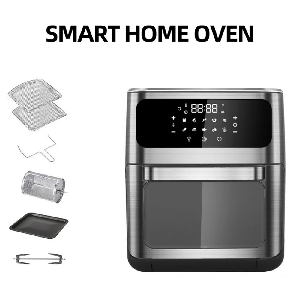 12L فرن كهربائي مقلاة هوائية منزلية ذكية Forno Eletrico شاشة تعمل باللمس فرن البيتزا Freidora