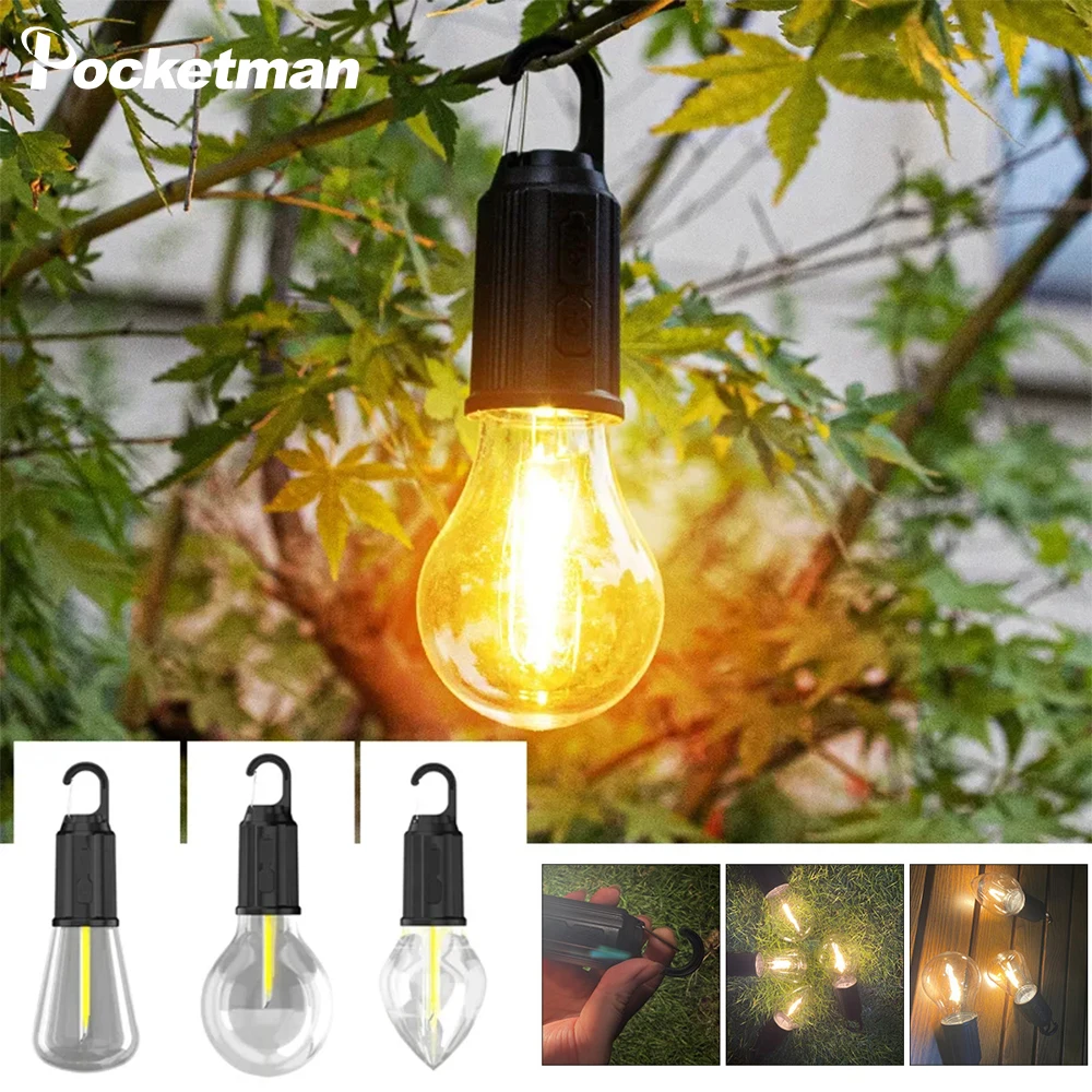 

Portable Retro Camping Light LED Bulb Lamp USB Rechargeable Tungsten Light Mini Tent Light Night Light Outdoor Emergency Light