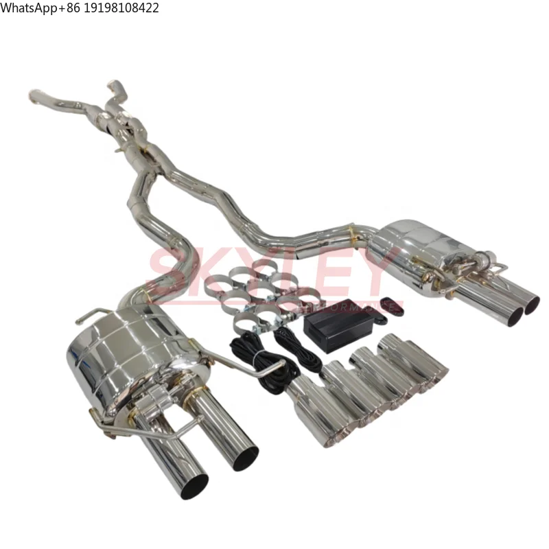 

SKYLEY Exhaust for Bmw M5 E60 E61/m6 E63 E64 S85 5.0l V10 2005-2011 Ss304 Valved Muffler Catback Exhaust System Tips