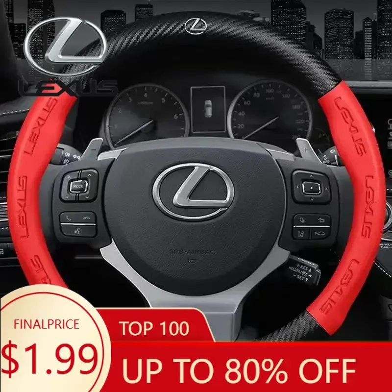 

Interior Mouldings Car Carbon Fiber Steering Wheel Cover For Lexus F Sport ES200 ES300 RX300 LS500h GS300 IS300 CT200h NX300 UX