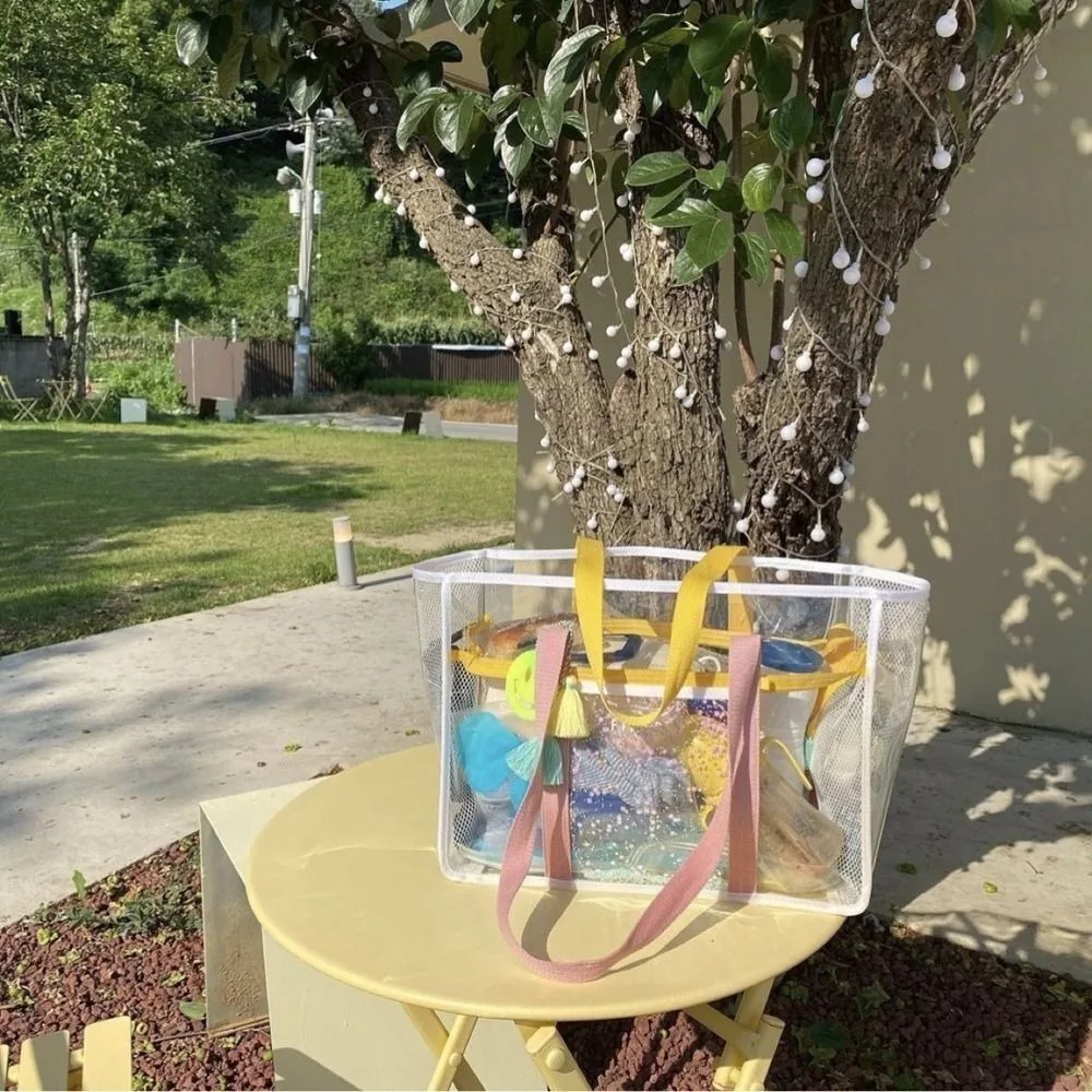 

Transparent PVC Transparent Beach Bag Waterproof Design Large-capacity Fitness Bag Durable PVC Shoulder Bag Fitness Swimming