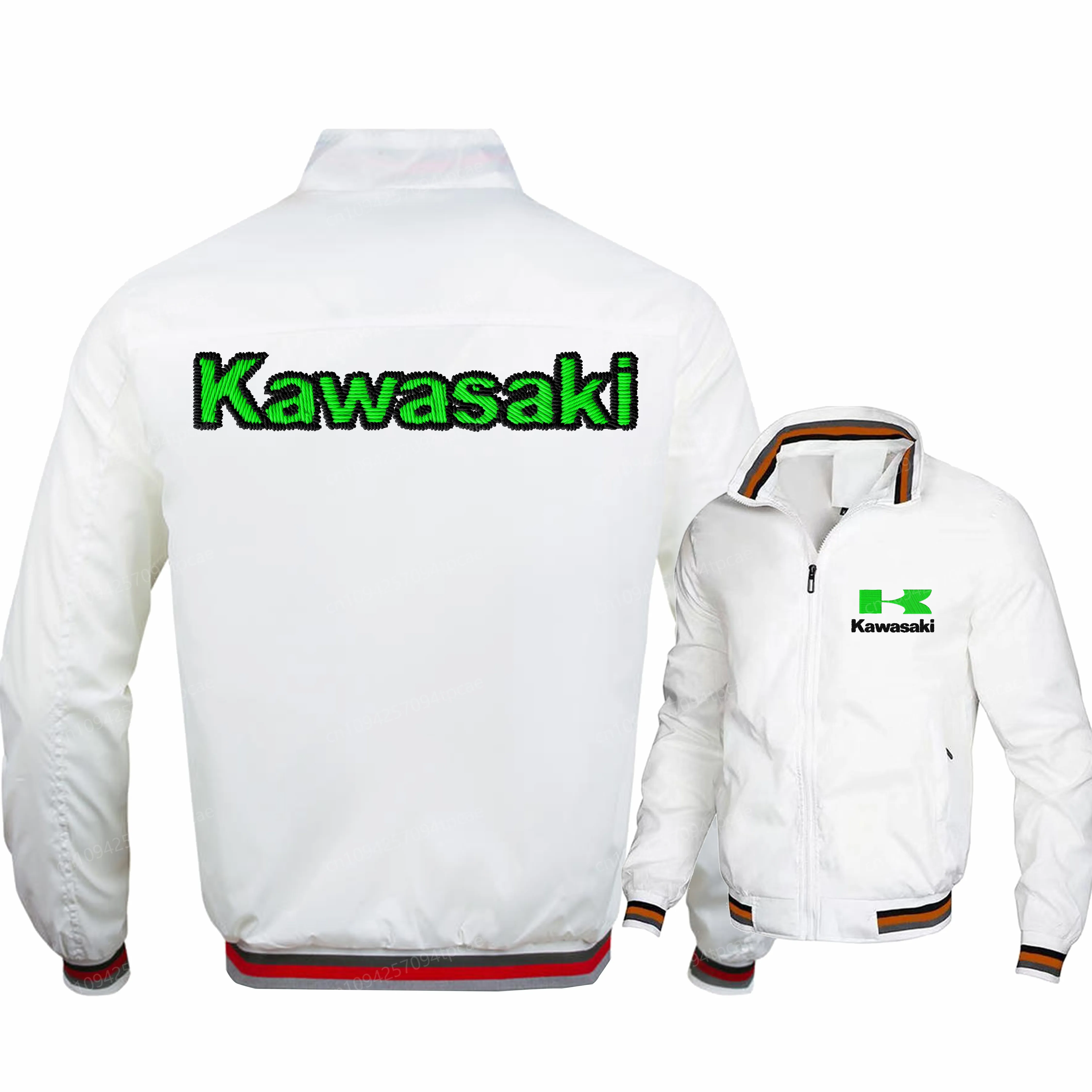 

Мотоциклетная форма с вышивкой Kawasaki, мужская одежда с 3D принтом, спортивная куртка на молнии, пальто, пальто, одежда для мотоциклистов, куртки