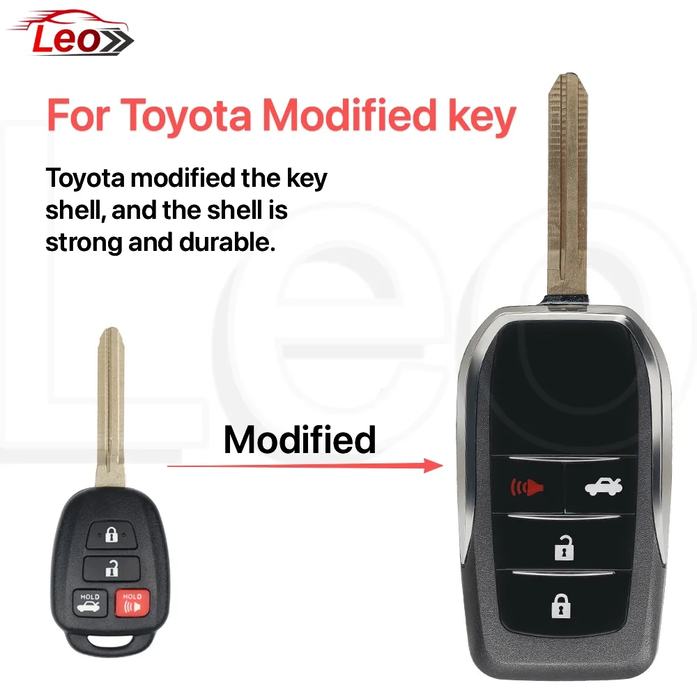 

Leo For Toyota RAV4 Highlander Sequoia Corolla LE Prius Prado VIOS Tundra Modified key shell Replace PCB and use it directly