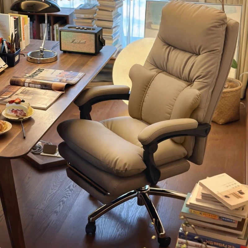 

Luxury High Back Office Chair Leather Rolling SwivelBedroom Office Chair Salon Ergonomic Lounge Silla De Oficina Salon Furniture